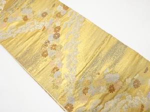 アンティーク　観世水に松・秋草模様織出し袋帯（材料）